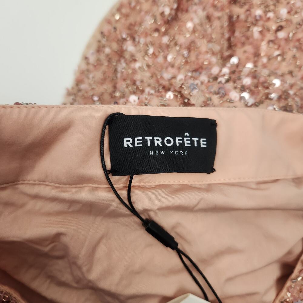 Retrofete Lowe Sequin Beaded Skirt in Dusty Peach Midi Size Small - Picture 9 of 9